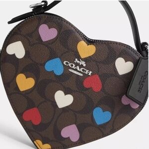 NWT Coach Heart Crossbody Bag Multicolor Hearts Signature Canvas Rare 💖